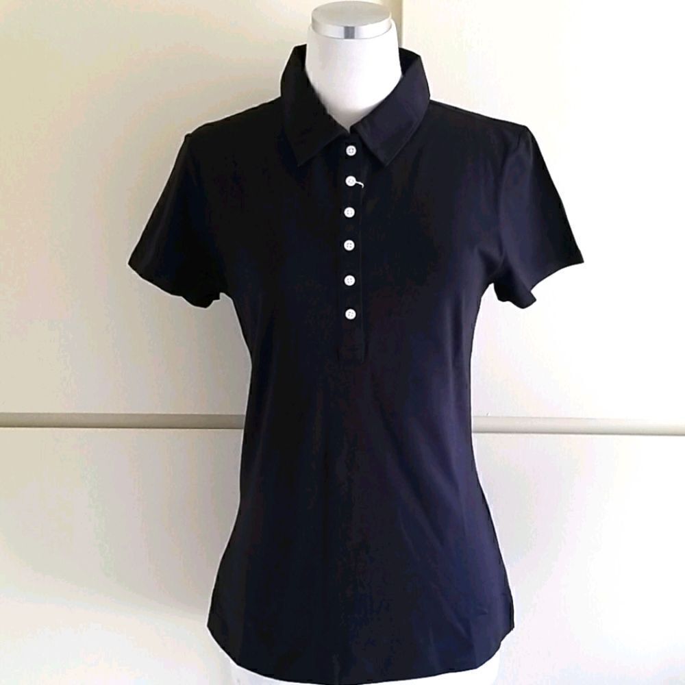 Tri Mountain Black 6 Btn. Short Slv Polo Shirt,NWT